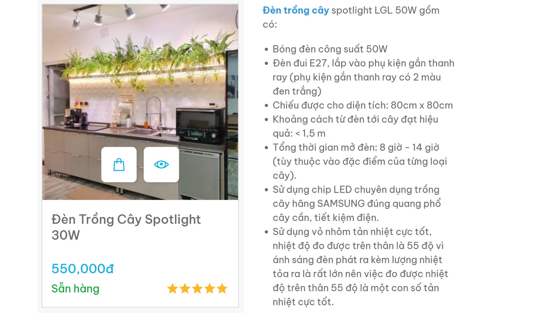 Đèn Trồng Cây LGL Spotlight 30W